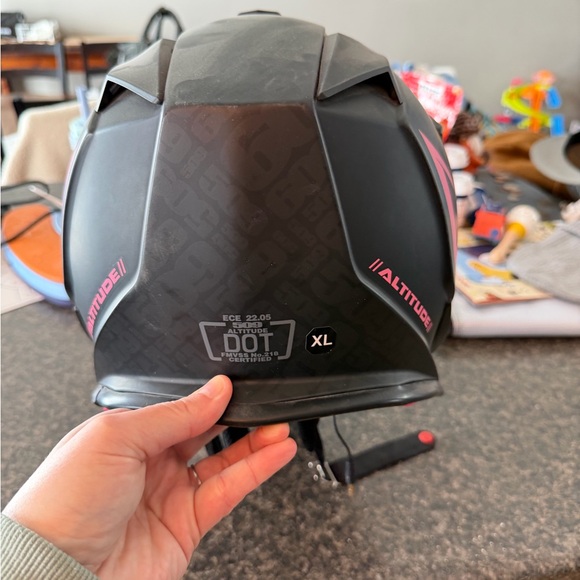 509 Black and Pink Snowmobile Helmet - Picture 2 of 3